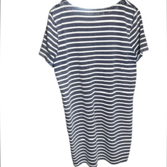 Jane and Delancey Navy White Striped Short Sleeve Dress Size L - Picture 3 of 5